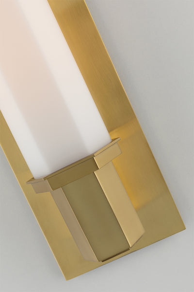 Steel Frame with Opal Matte Hexagon Glass Shade Wall Sconce