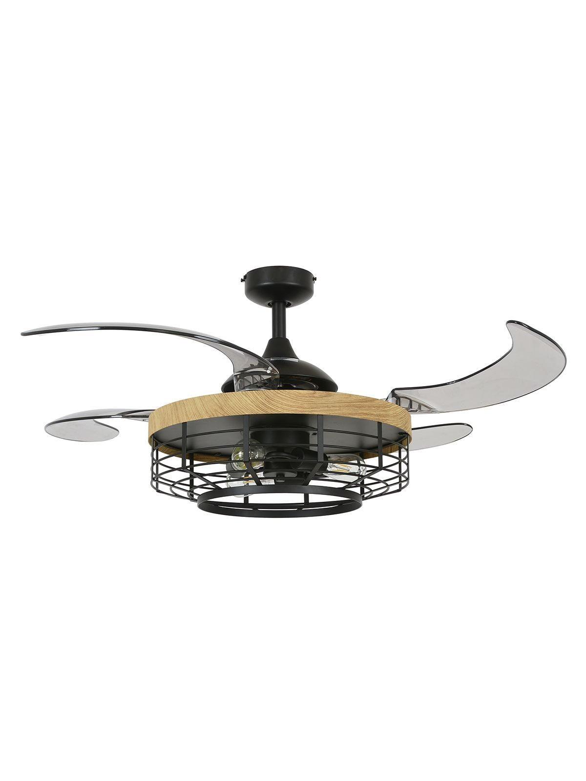 Steel with Open Air Frame Retractable Blade Ceiling Fan - LV LIGHTING