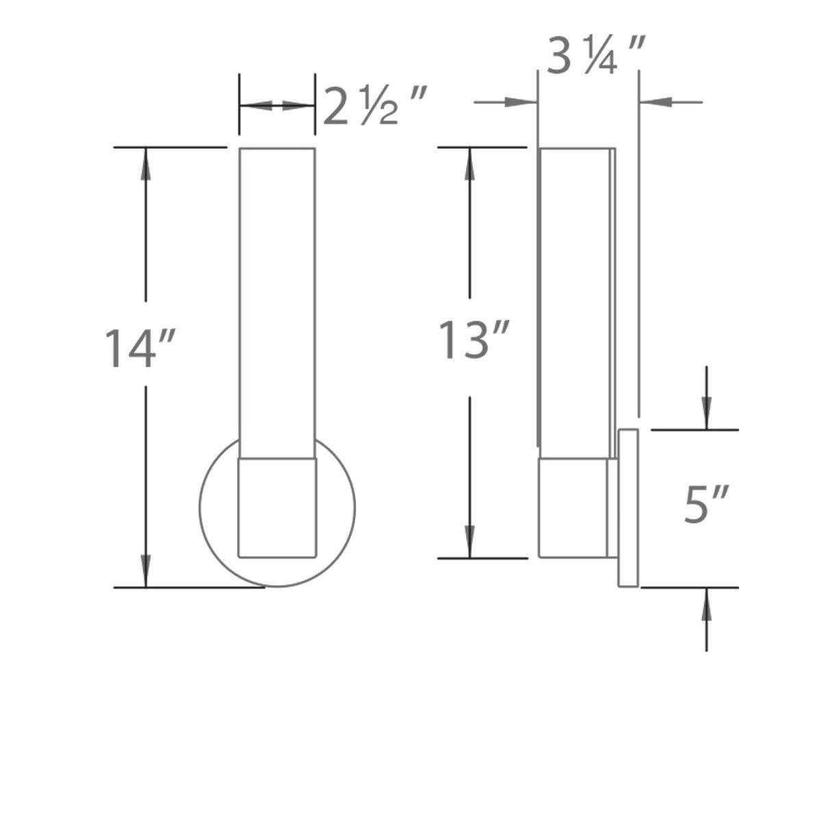LED Steel Frame with Acrylic Cylindrical Diffuser Wall Sconce - LV LIGHTING