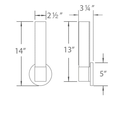 LED Steel Frame with Acrylic Cylindrical Diffuser Wall Sconce - LV LIGHTING