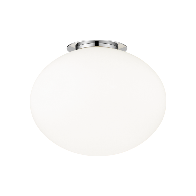 Steel Frame with Opal Glass Shade Flush Mount