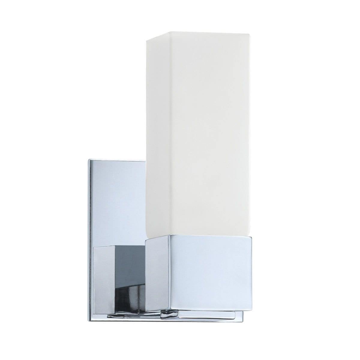 Chrome with Frosted Shade 1 to 2 Light Wall Sconce - LV LIGHTING