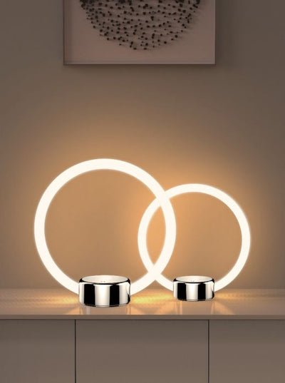 LED Chrome Frame with Acrylic Ring Table Lamp
