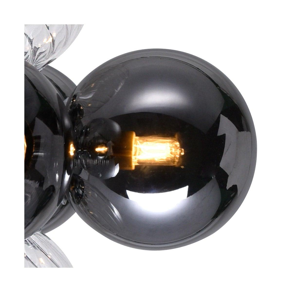 Chrome with Clear and Tinted Glass Globe Wall Sconce - LV LIGHTING