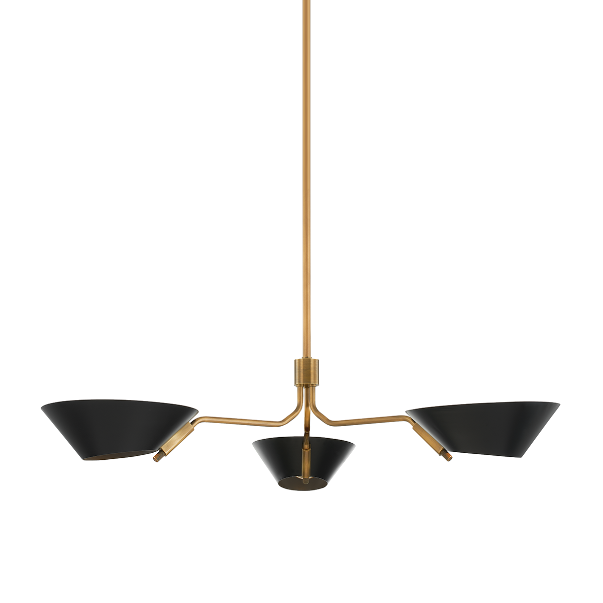 Patina Brass Arms with Metal Shades Chandelier
