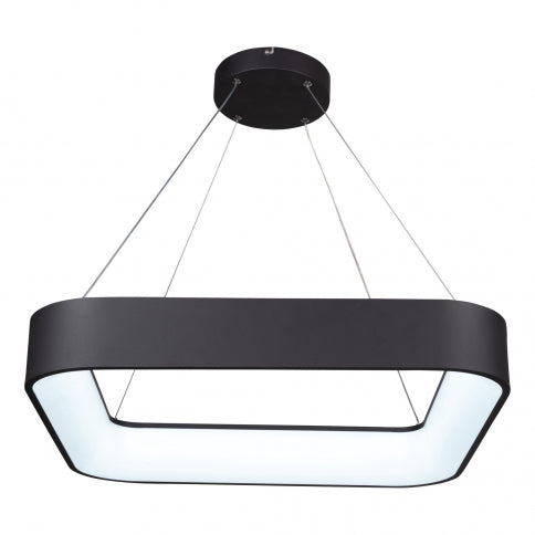 LED Matte Black Square Frame with Acrylic Diffuser Chandelier