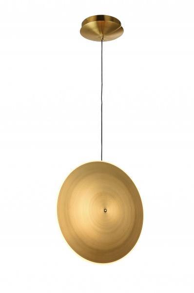 LED Brushed Gold Vertical Disk Pendant - LV LIGHTING