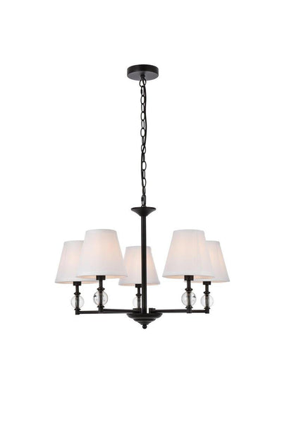 Satin Nickel with White Shade Chandelier - LV LIGHTING