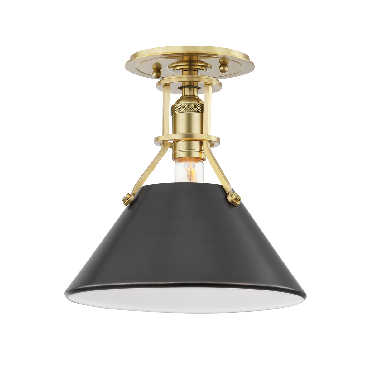 Steel Open Air Cone Shade Flush Mount