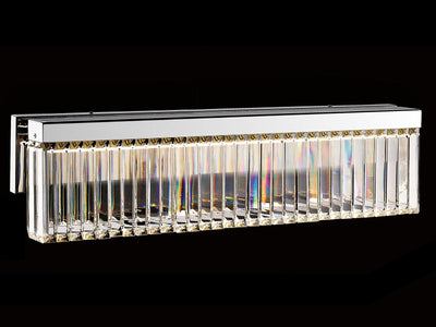 LED Polished Nickel with Clear Crystal Rod Vanity Light - LV LIGHTING
