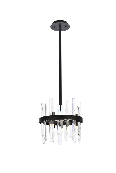 Steel Round Frame with Clear Crystal Rod Pendant / Chandelier