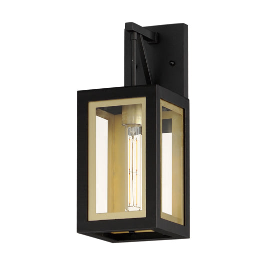 Steel Two Tone Frame with Clear Glass Diffuser Outdoor Wall Sconce