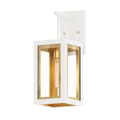 Steel Two Tone Frame with Clear Glass Diffuser Outdoor Wall Sconce