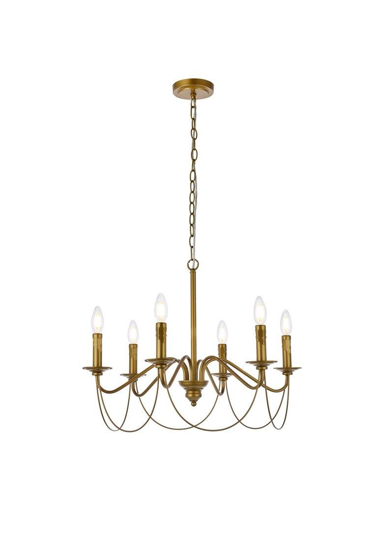 Black with 6 Light Chandelier - LV LIGHTING