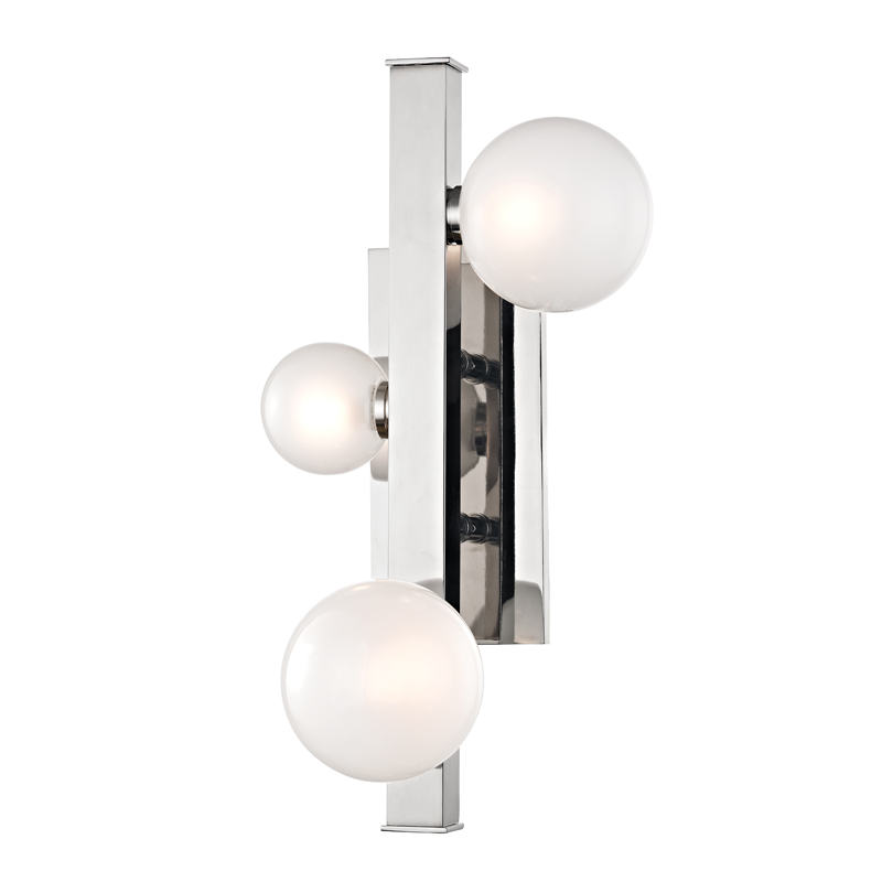 Steel with Frosted Glass Globe Wall Sconce