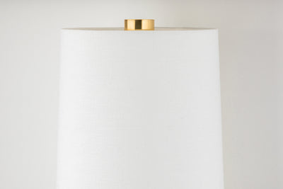 Vintage Brass Rod with White Linen Fabric Shade Wall Sconce