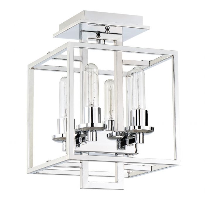 Steel Rectangular Open Air Frame Flush Mount