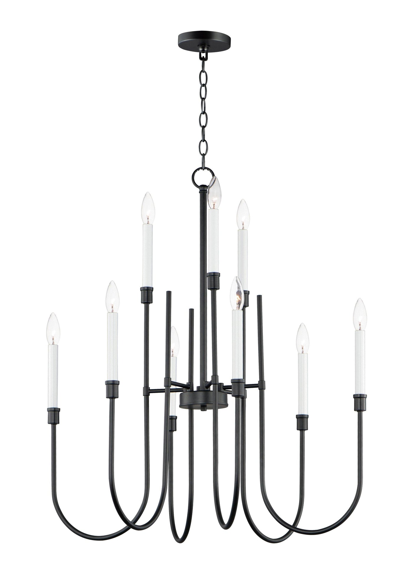 Black with 9 Light Chandelier - LV LIGHTING
