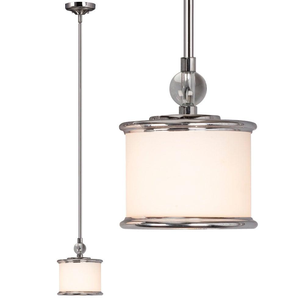 Chrome with Frosted Glass Mini-Pendant - LV LIGHTING