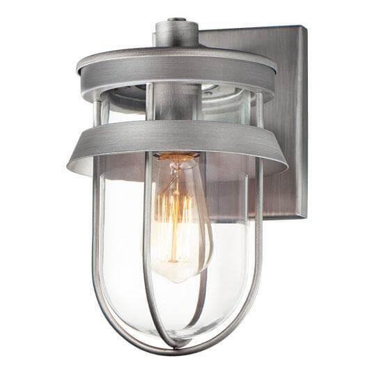 Aluminum with Clear Glass Shade Outdoor Wall Sconce - LV LIGHTING