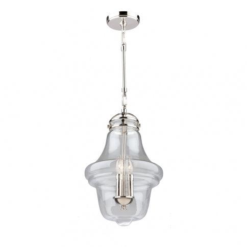Polished Nickel with Clear Glass Shade Pendant - LV LIGHTING