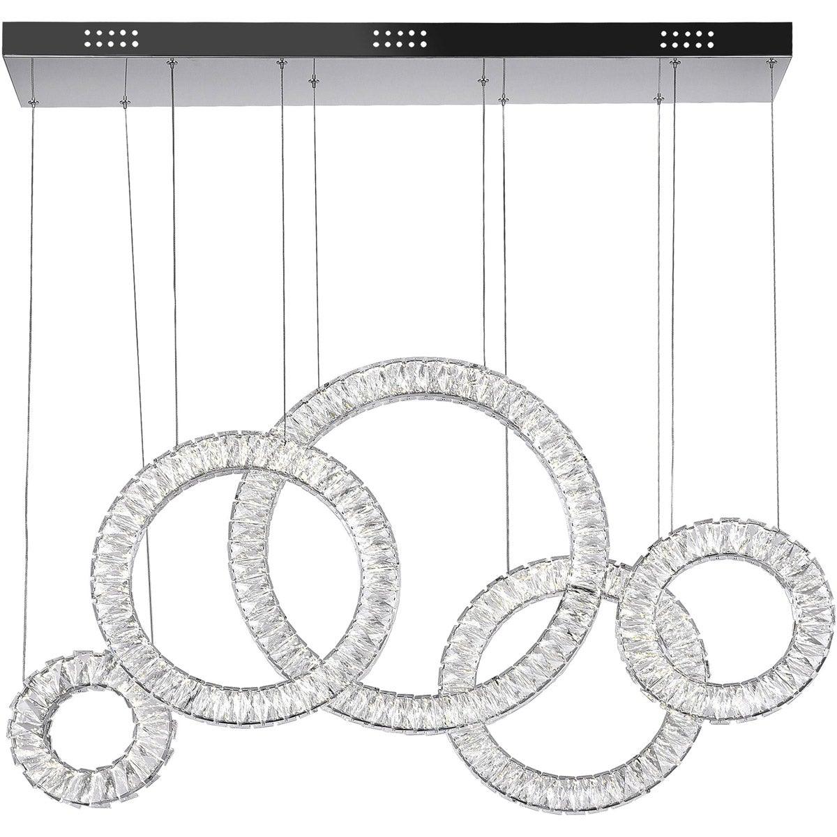 Chrome with Crystal Ring Pendant - LV LIGHTING
