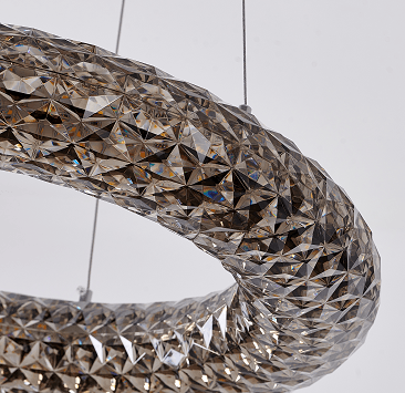 LED Chrome with Acrylic Ring Chandelier - LV LIGHTING