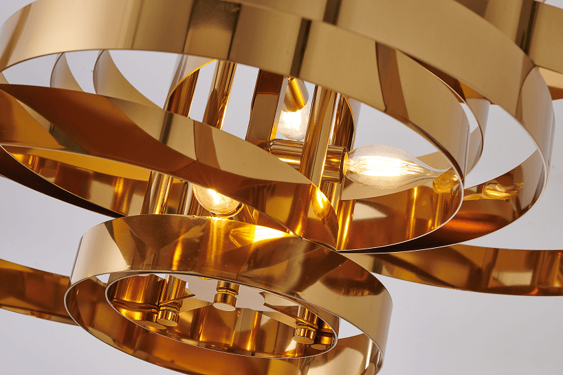 Shiny Gold Stainless Steel Ring Chandelier - LV LIGHTING