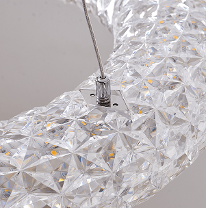 LED Chrome with Acrylic Ring Chandelier - LV LIGHTING