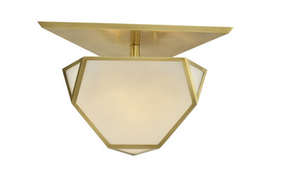 Aged Brass with Frosted or Clear Glass Shade Flush Mount - LV LIGHTING